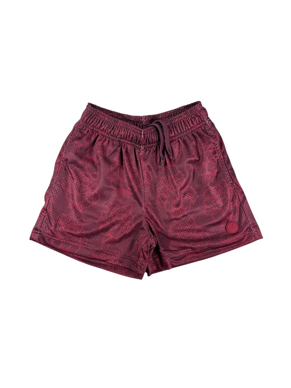 Ethika Boys Mesh Athletic Shorts Burgundy Red Floral Print Size Youth Large NWT